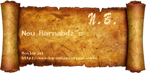 Neu Barnabás névjegykártya