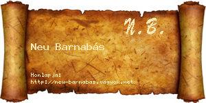 Neu Barnabás névjegykártya